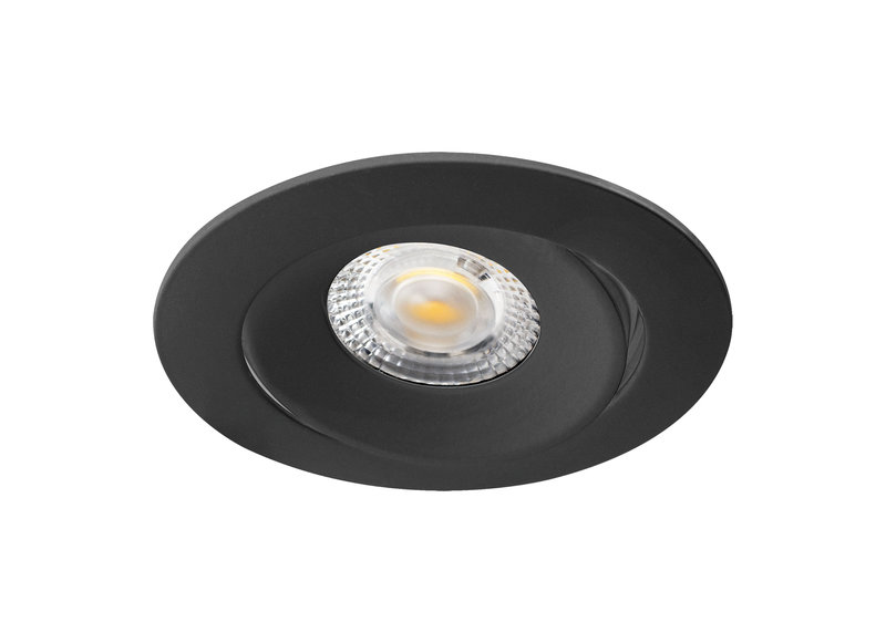 [ARIC-51227] ARIC 51227 - Aspen Tilt - Encastré Rond, Basculant, Noir, Led 5,5W 30° 430Lm 3000/4000K (Cct)