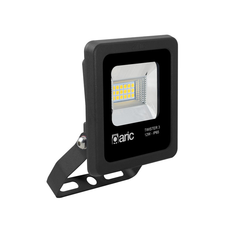 [ARIC-50820] ARIC 50820 - Twister 3 - Proj. Ext. Ip65 Ik08, Noir, 90° Led Integ. 12.5W 2300K 1300Lm