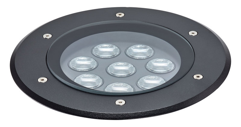 ARIC 51726 - Tecnisol 200 Asy -Enc.Sol Ext. Ip67 Ik10 Rond Noir, Led 23W 70X40° 3000K 1250Lm
