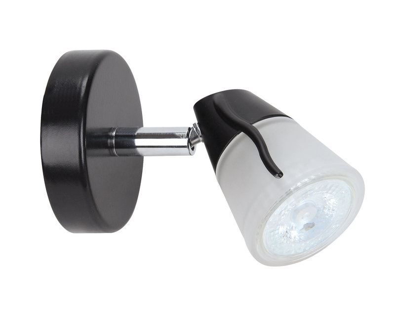 [ARIC-51194] ARIC 51194 - Diam 01 - Spot Sur Patère Gu10, Noir, A/Ampoule Led 4,2W 3000K 500Lm Incl