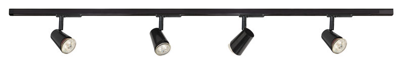 ARIC 4164 - Judy-Rail 1All. 029 +4 Spots Gu10, Noir, A/Lpes Led 3,6W 3000K 400Lm Dimm. Incl