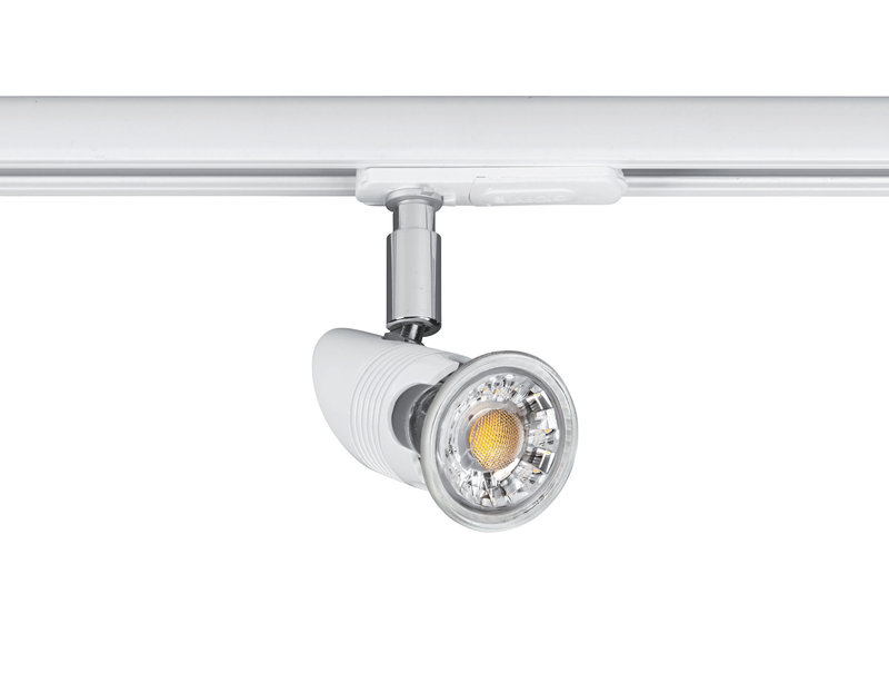 [ARIC-1277] ARIC 1277 - Comete 029 - Spot Rail 1 All. 029 Gu10, Blanc, A/Ampoule Led 4,2W 3000K 500Lm Incl