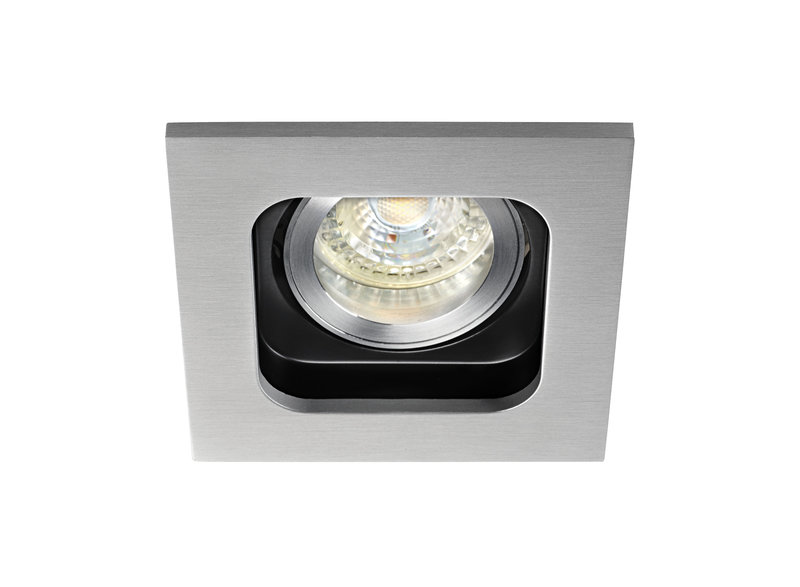 [ARIC-51062] ARIC 51062 - Square 50 - Encastré Gu10, Carré, Orient., Alu, A/Ampoule Led 6,6W 3000K 680Lm Incl.