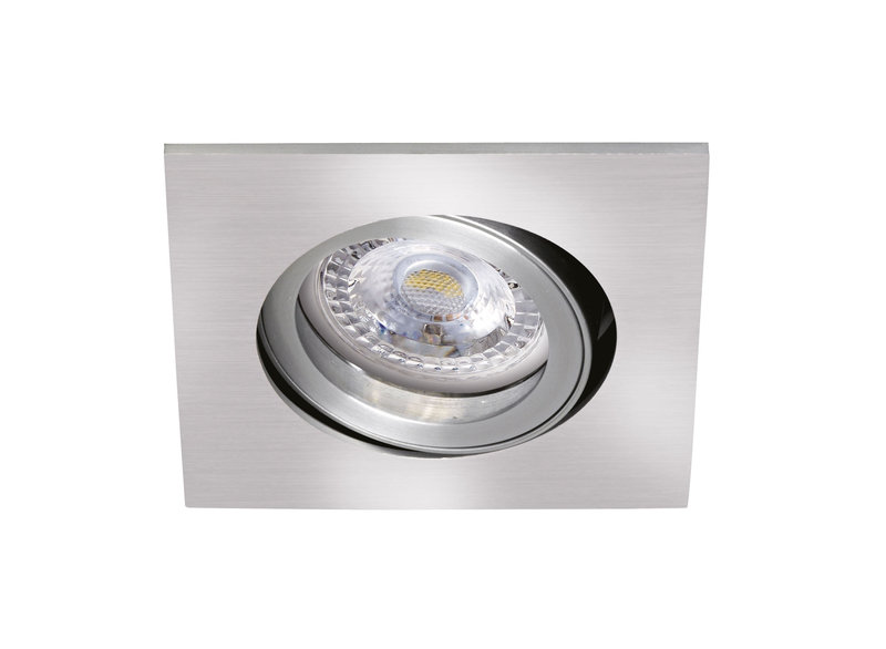 ARIC 51048 - Tipo C - Encastré Gu10, Carré, Orientable, Alu, A/Ampoule Led 6,6W 3000K 680Lm Incl.