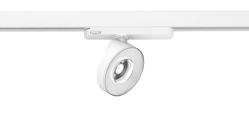 [ARIC-51803] ARIC 51803 - Boken - Proj. Rail 3 All.023 Blanc/Irisé Rond Led 14,2W Cct 3/4000K 1140Lm Irc90