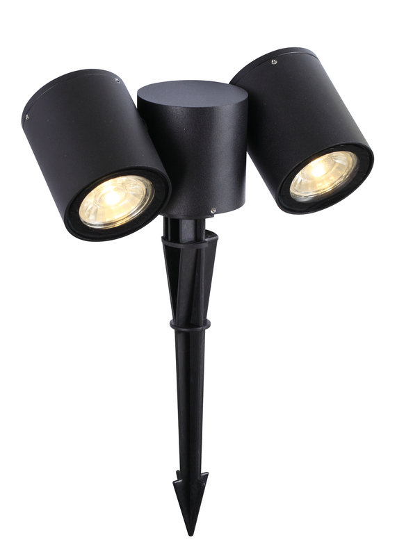 [ARIC-50915] ARIC 50915 - Topaze - Proj. Ext. Ip54 Ik08 Piquet, 2 Têtes, Lpes Led 4,2W 3000K 500Lm Incl.