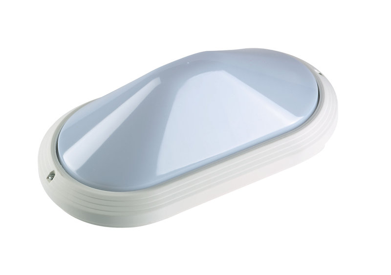 ARIC 1736 - Ovo 330 - Hublot Ext. Ip65 Ik10, Ovale, Blanc, E27 75W Max., Ampoule Non Incl.