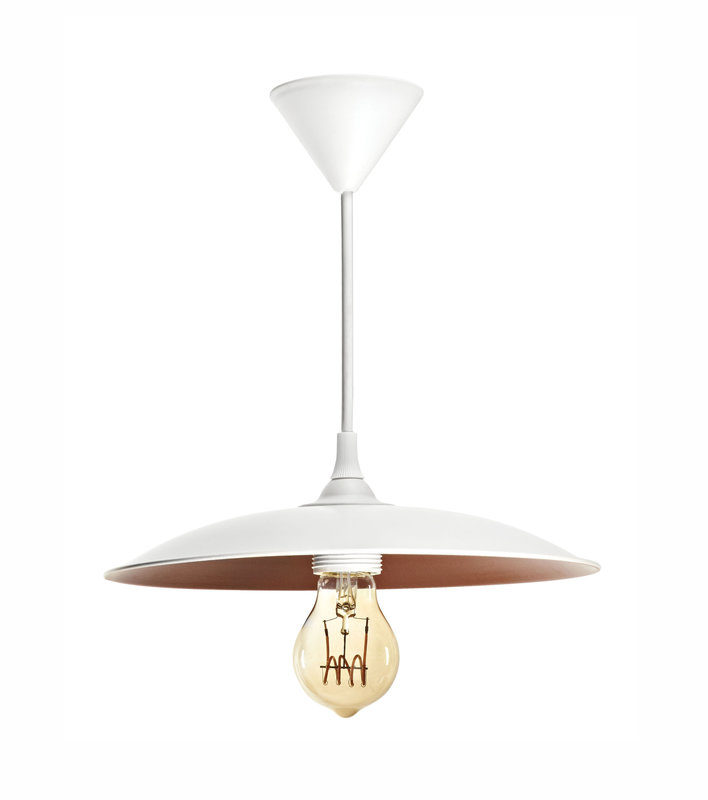 ARIC 4204 - Roma - Suspension E27 60W Max, Ø280Mm, Acier Blanc/Int.Cuivré, Ampoule Non Incl.