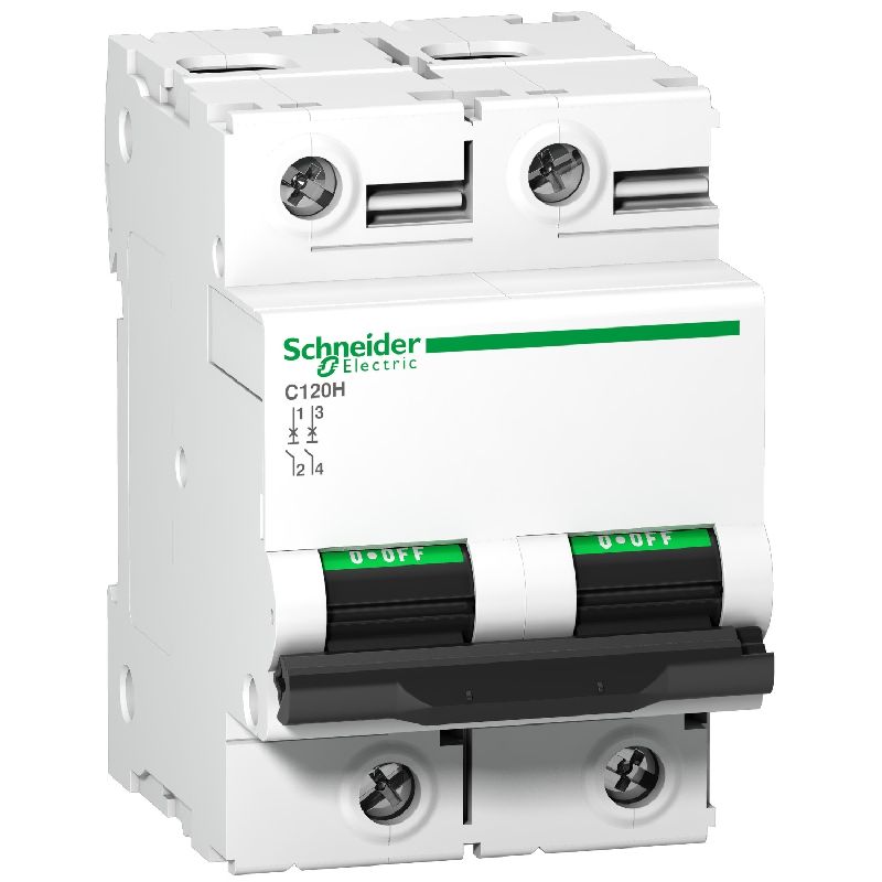 Disjoncteur C120H 2P 100 A, courbe D, 15 kA A9N18502