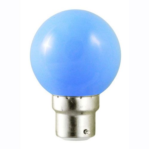 Ampoule LED sphérique B22 1W BLEU 230V couleur