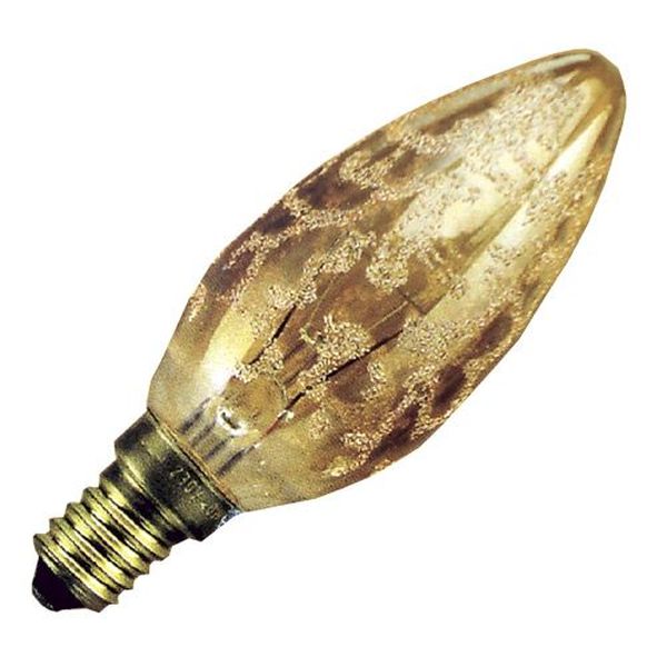 [L-1822] Ampoule Flamme déco Givree Doree Claire E14 40W 230V