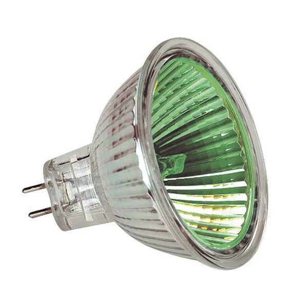 Ampoule MR16 Vert T 50W 12V Flood 38° halogène couleur
