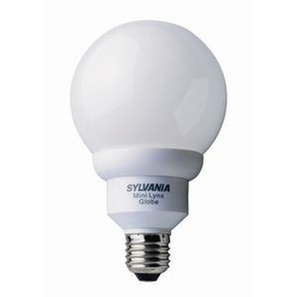 Ampoule Mini globe éco E27 7W 827 2700°K 230V Confort Ø70mm Fluocompacte 230v