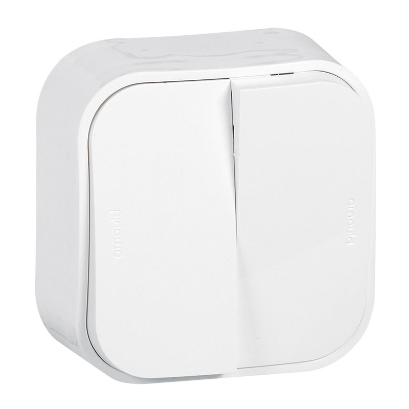 [ARN-54201] Arnould 54201 - Double interrupteur ou va-et-vient saillie Profil Eco - Blanc