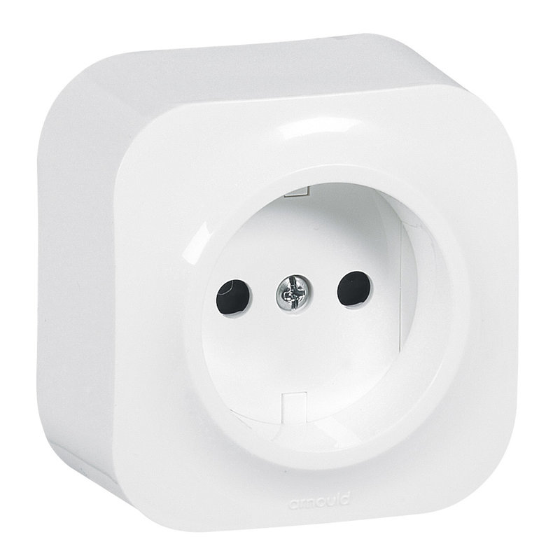 [ARN-54203] Arnould 54203 - Prise de courant sans terre saillie Profil Eco - Blanc