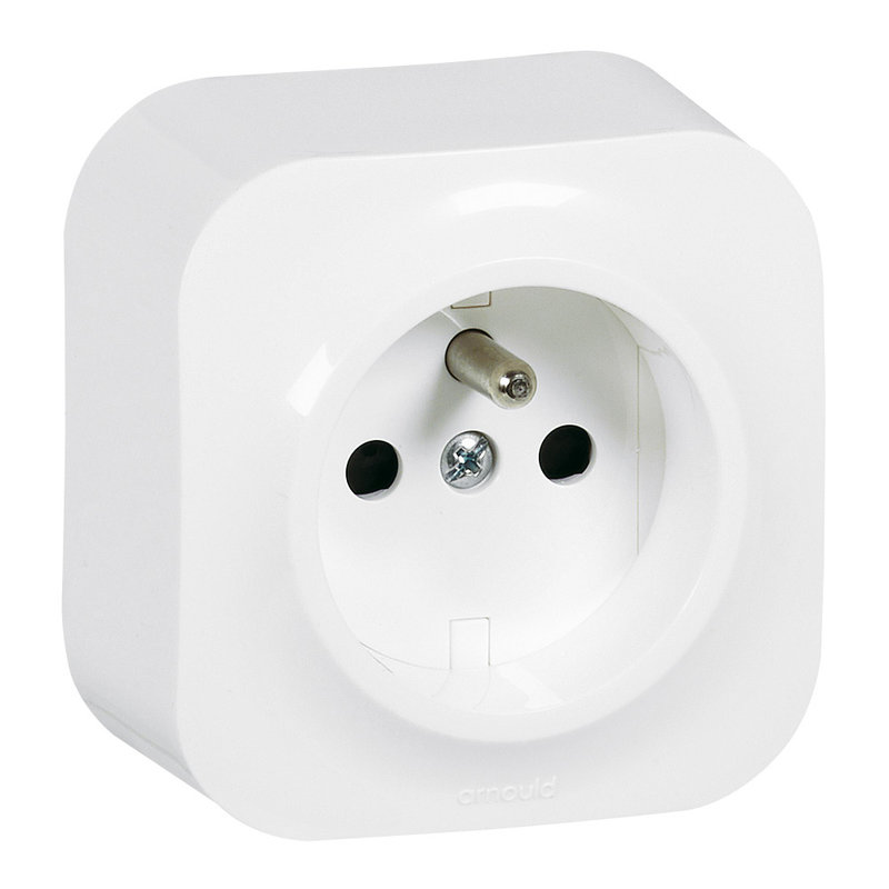 [ARN-54204] Arnould 54204 - Prise de courant avec terre saillie Profil Eco - 16A - blanc