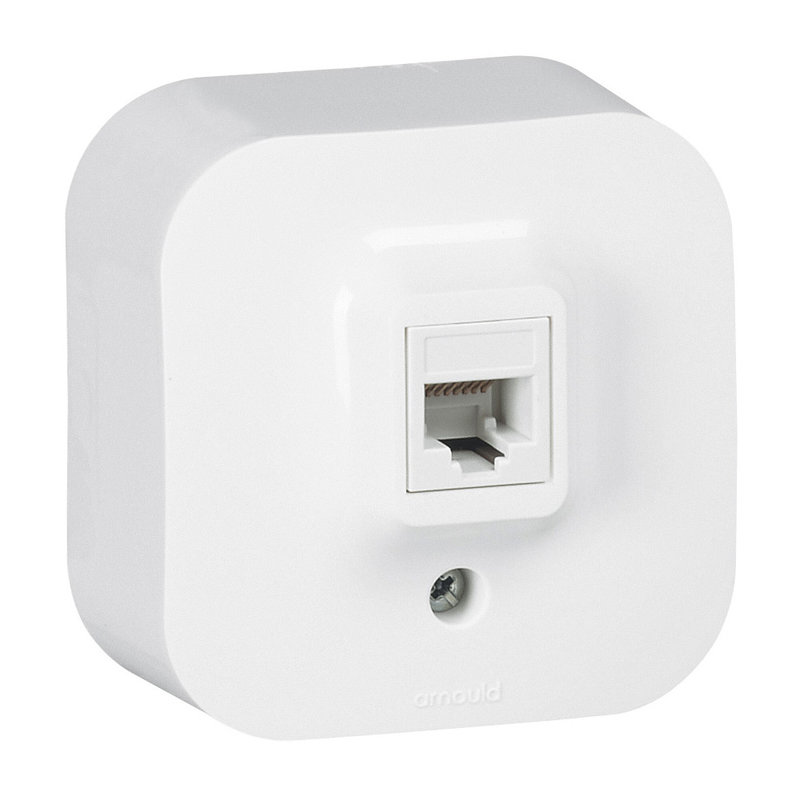 [ARN-54207] Arnould 54207 - Prise RJ45 multimédia catégorie5 saillie Profil Eco - Blanc