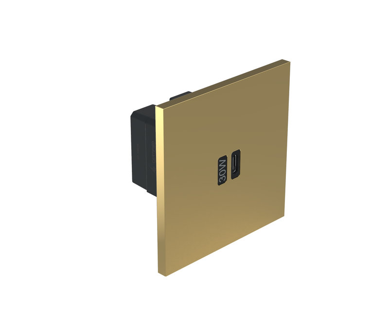 Legrand AR67723 - Art d'Arnould univers Epure prise 1 USB Type-C 3A 30W Power Delivery - or miroir