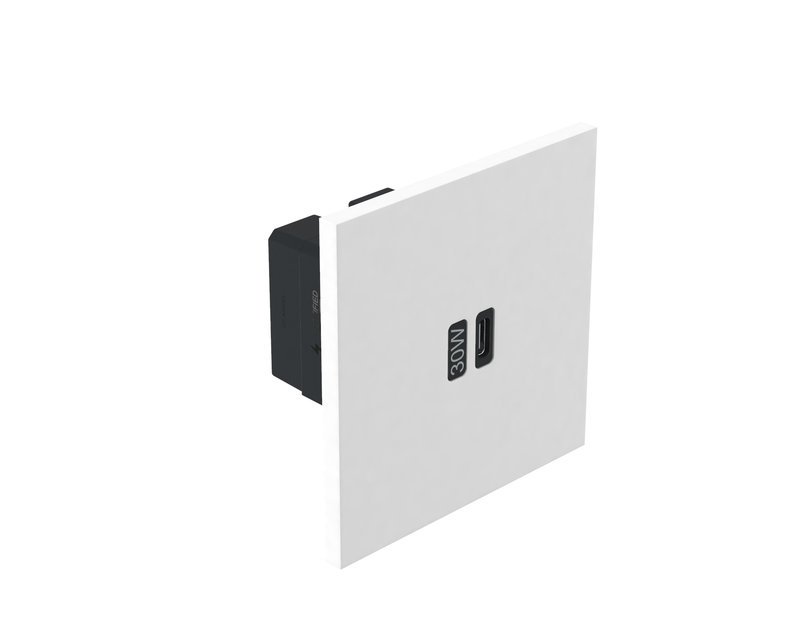 Legrand AR67923 - Art d'Arnould univers Epure prise 1 USB Type-C 3A 30W rapide - Blanc satin