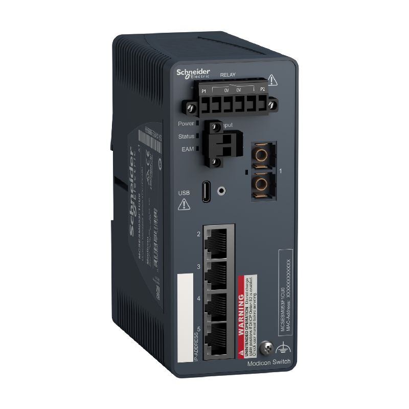 Modicon Switch administré - 4 ports cuivre et 1 po MCSESM053F1CU0