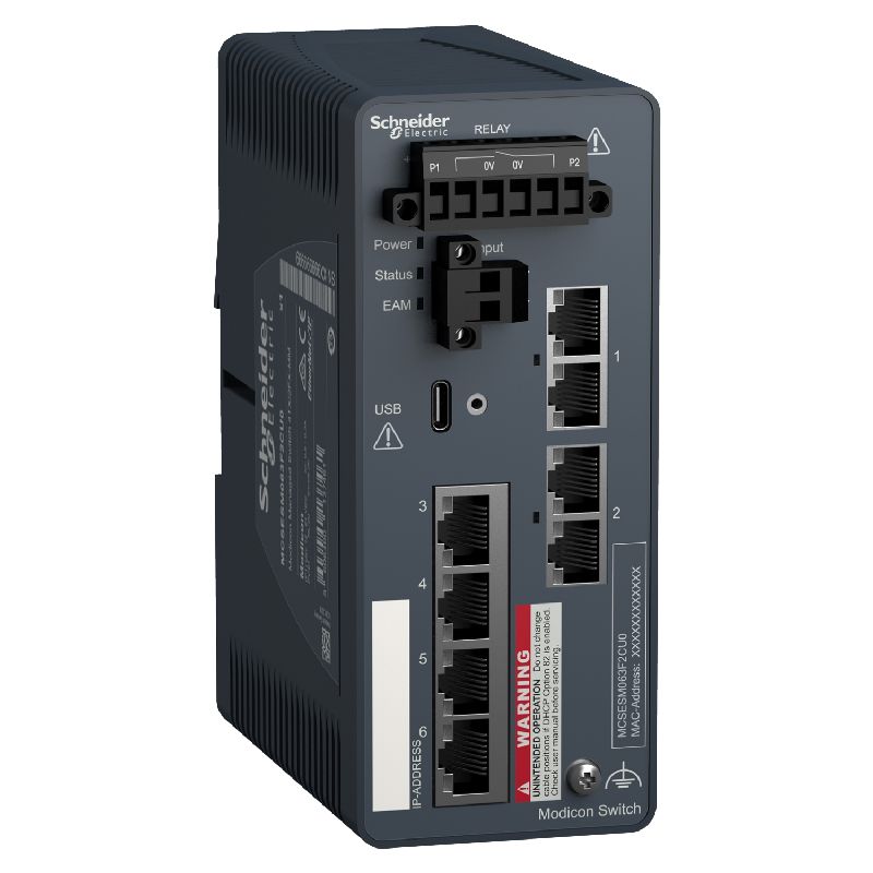 Modicon Switch administré - 4 ports cuivre &amp; 2 por MCSESM063F2CU0