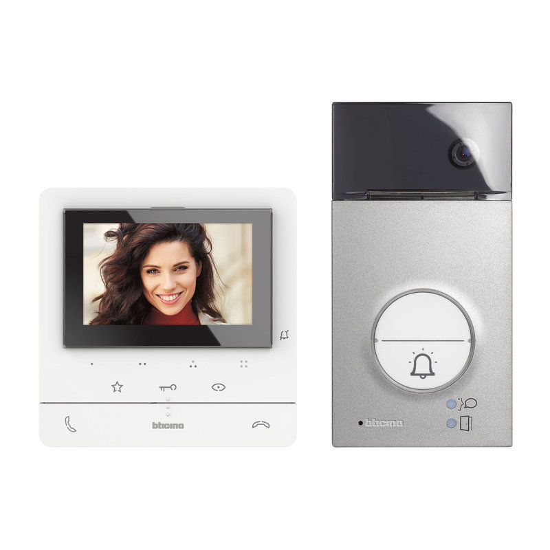 [BTI-BT364612] Bticino BT364612 - Kit Classe 100 évolué vidéo couleur finition blanc avec platine Linea3000 gris