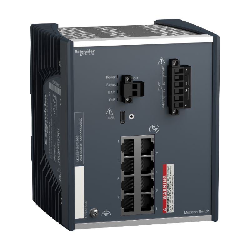 Modicon Switch administré - 8 ports Gigabit cuivre MCSESP083F23G0