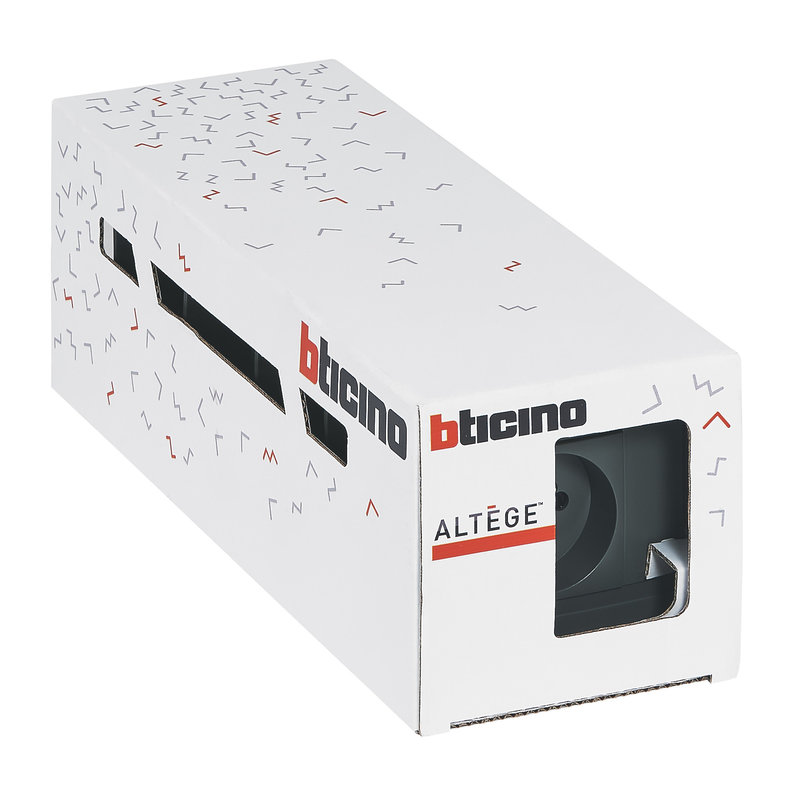 [BTI-BTAL52CL] Bticino BTAL52CL - Lot de 5 prises de courant avec terre Altège complet - finition Nuage