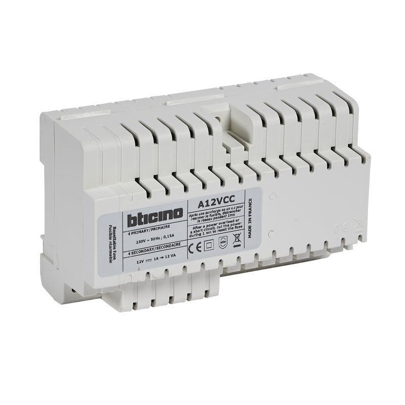 [BTI-005326] Bticino 005326 - Alimentation continue 230V/12V= 1A filtrée , redressée , régulée - 8 modules DIN