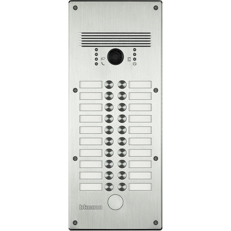 [BTI-308004] Bticino 308004 - Platine antivandale à bouton poussoir Linea 300 pour 13 à 20 appels façade Alu
