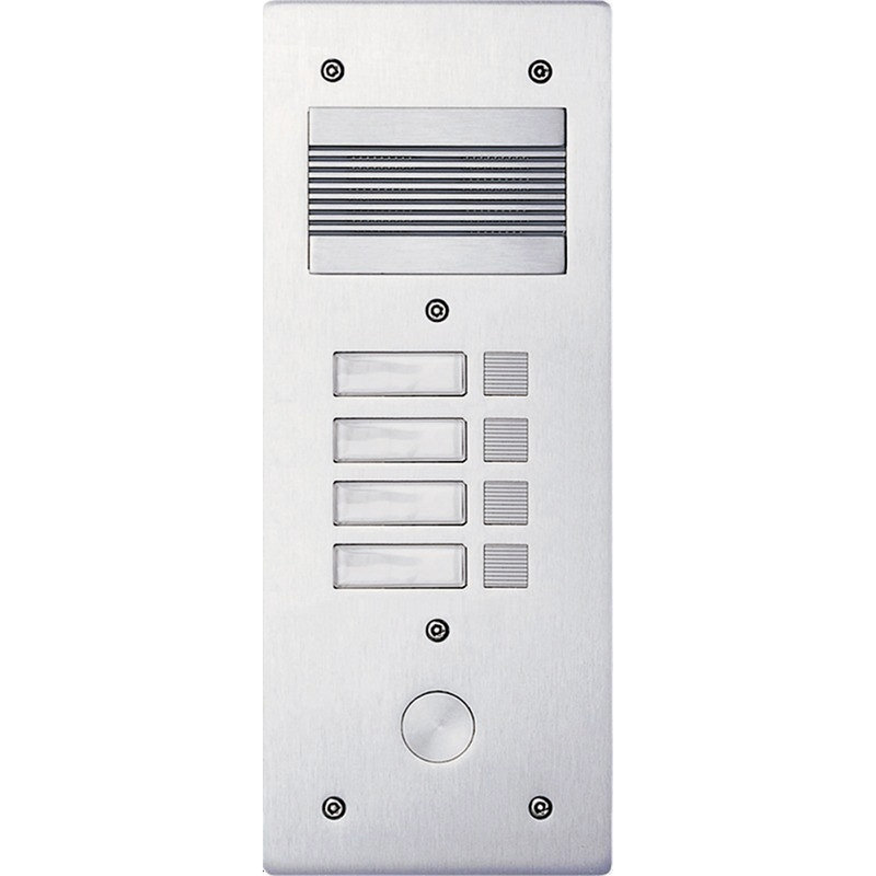 [BTI-308204] Bticino 308204 - Platine de rue Série 200 audio étroite façade Alu 4mm 4 appels