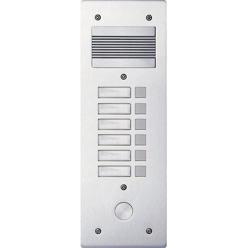[BTI-308206] Bticino 308206 - Platine de rue Série 200 audio étroite façade Alu 4mm 6 appels