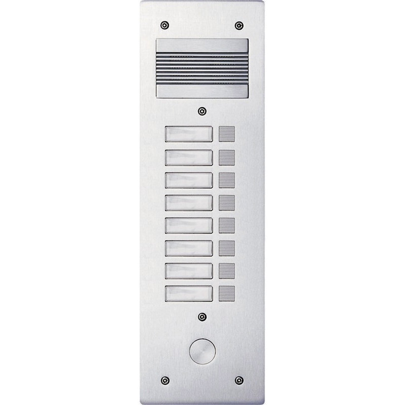 [BTI-308208] Bticino 308208 - Platine de rue Série 200 audio étroite façade Alu 4mm 8 appels