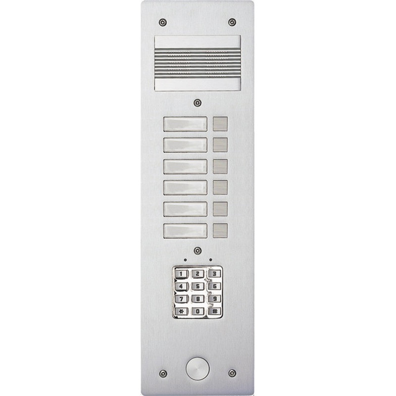 [BTI-308406] Bticino 308406 - Platine de rue Série 200 audio étroite avec clavier codé façade Alu 4mm 6 appels