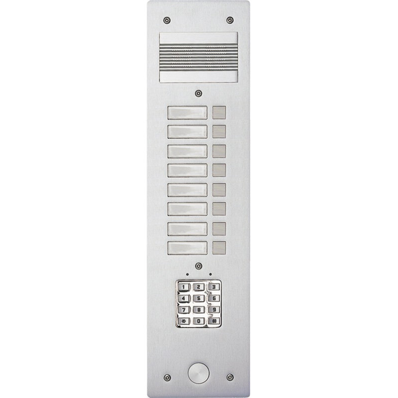 [BTI-308408] Bticino 308408 - Platine de rue Série 200 audio étroite avec clavier codé façade Alu 4mm 8 appels