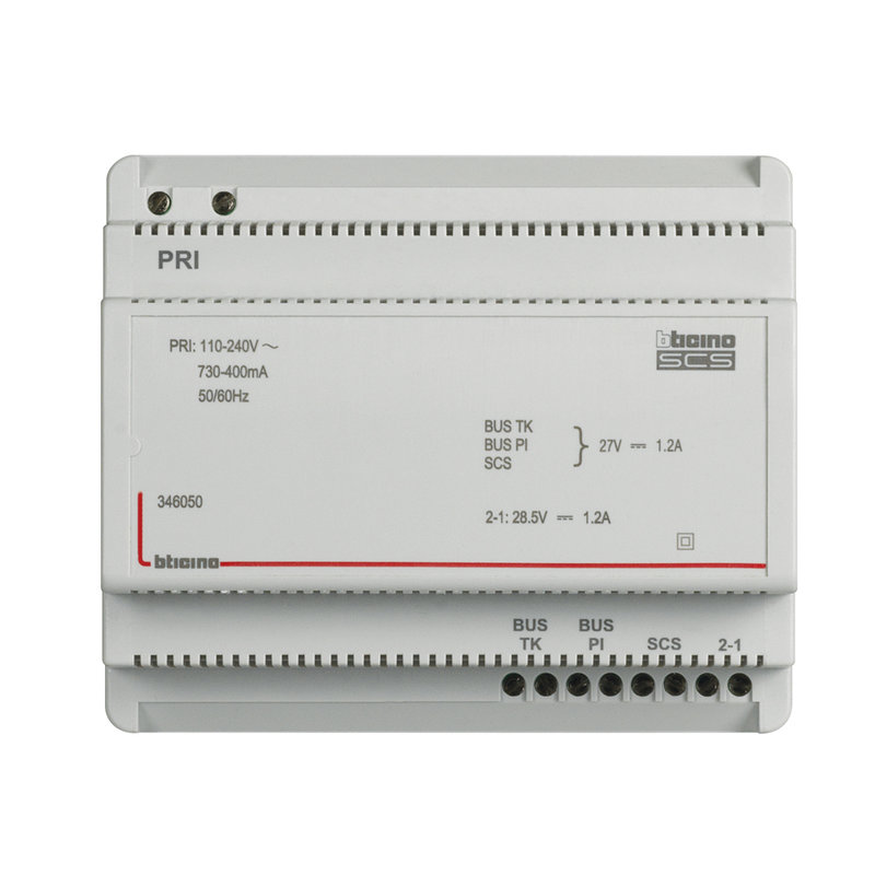 [BTI-BT346050] Bticino BT346050 - Alimentation et adaptateur vidéo pour portier 110V à 240V 27V= 1,2A - 8 modules