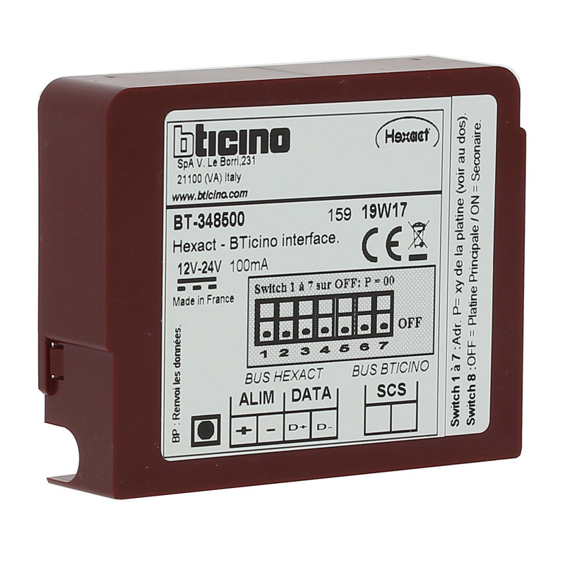 [BTI-BT348500] Bticino BT348500 - Interface de communication portiers Bticino et contrôle d'accès VIGIK® Hexact