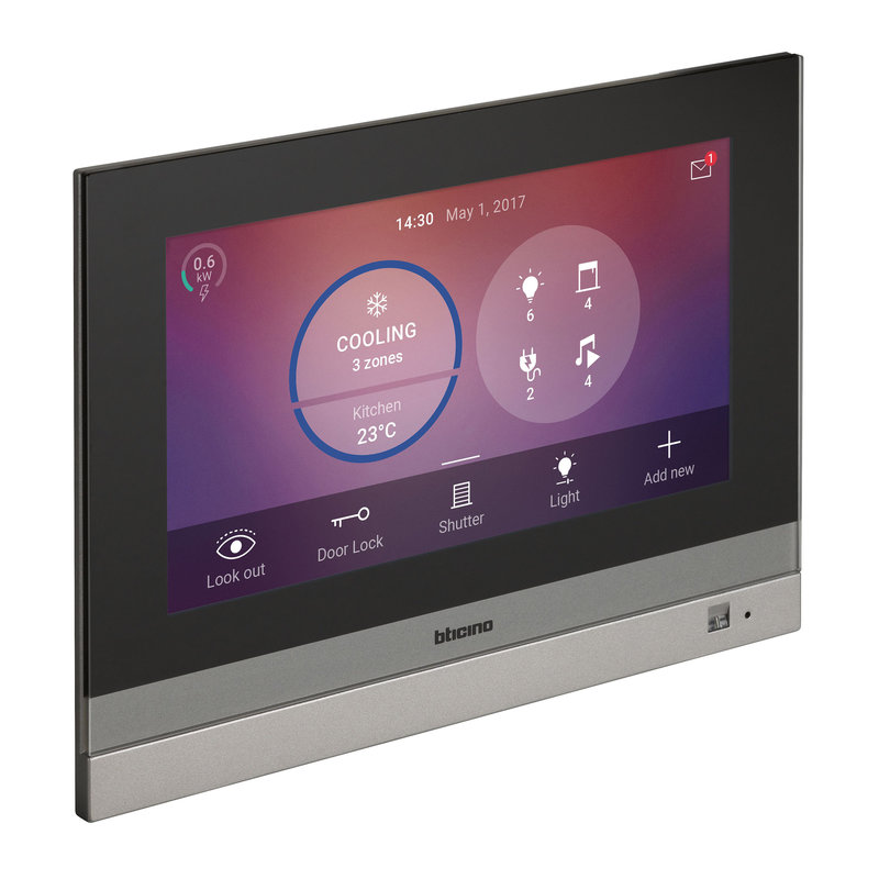 [BTI-BT3488] Bticino BT3488 - Ecran 7pouces HOMETOUCH portier ou gestion MyHOME_Up - alu
