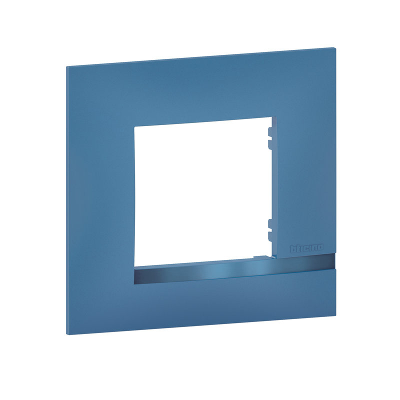 [BTI-BTAL9LA1] Bticino BTAL9LA1 - Plaque Altège Déco 1 poste Lagon - bleu avec liseré bleu métallisé
