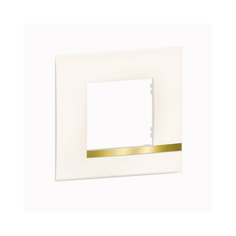 [BTI-BTAL9OP1] Bticino BTAL9OP1 - Plaque Altège Déco 1 poste Opale - blanc brillant avec liseré imitation or