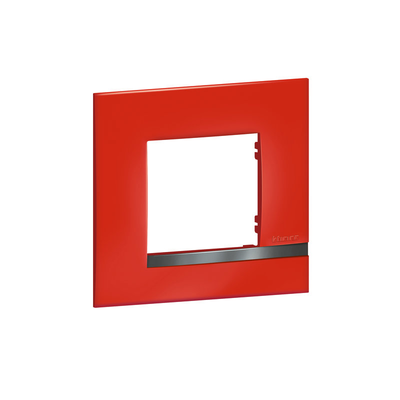 [BTI-BTAL9RU1] Bticino BTAL9RU1 - Plaque Altège Déco 1 poste Rubis - rouge brillant avec liseré effet aluminium