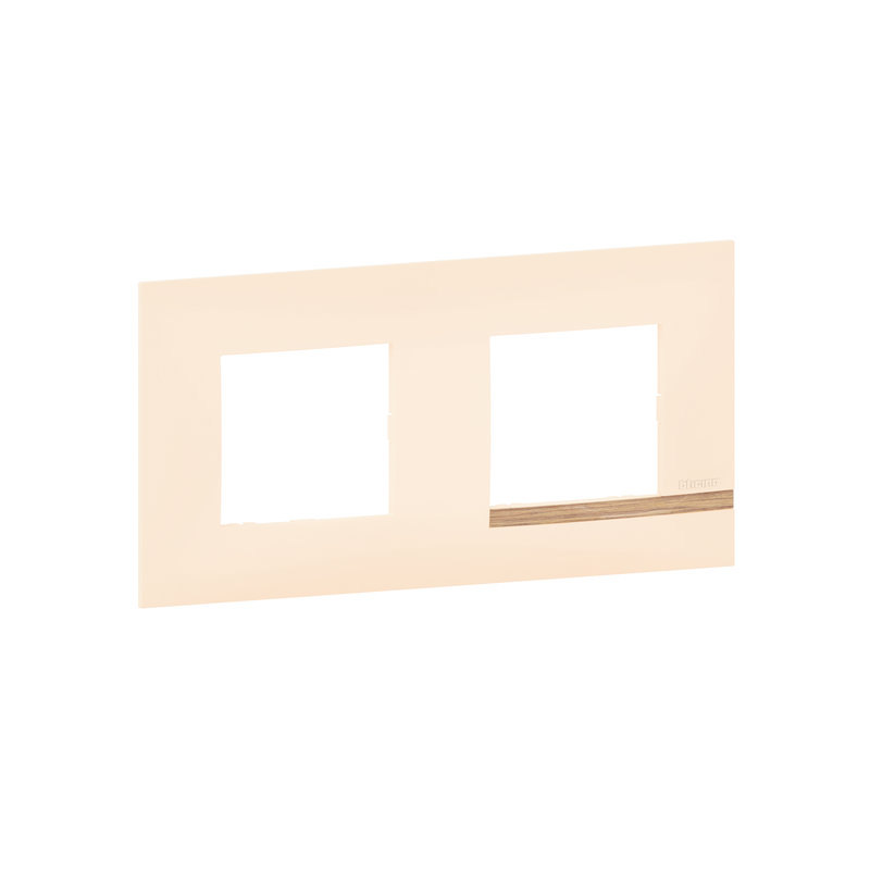 [BTI-BTAL9SA2] Bticino BTAL9SA2 - Plaque Altège Déco 2 postes Sable - sable satiné avec liseré effet bois