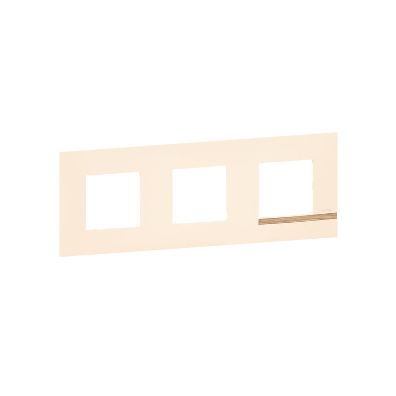 [BTI-BTAL9SA3] Bticino BTAL9SA3 - Plaque Altège Déco 3 postes Sable - sable satiné avec liseré effet bois