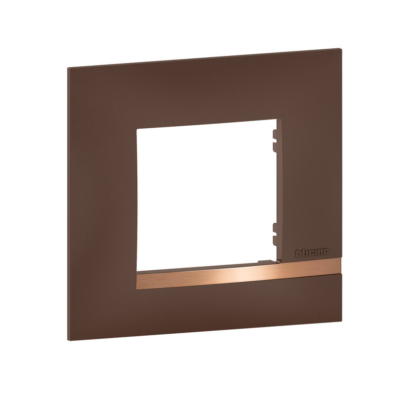 [BTI-BTAL9TS1] Bticino BTAL9TS1 - Plaque Altège Déco 1 poste Terre de sienne - marron avec liseré effet cuivre