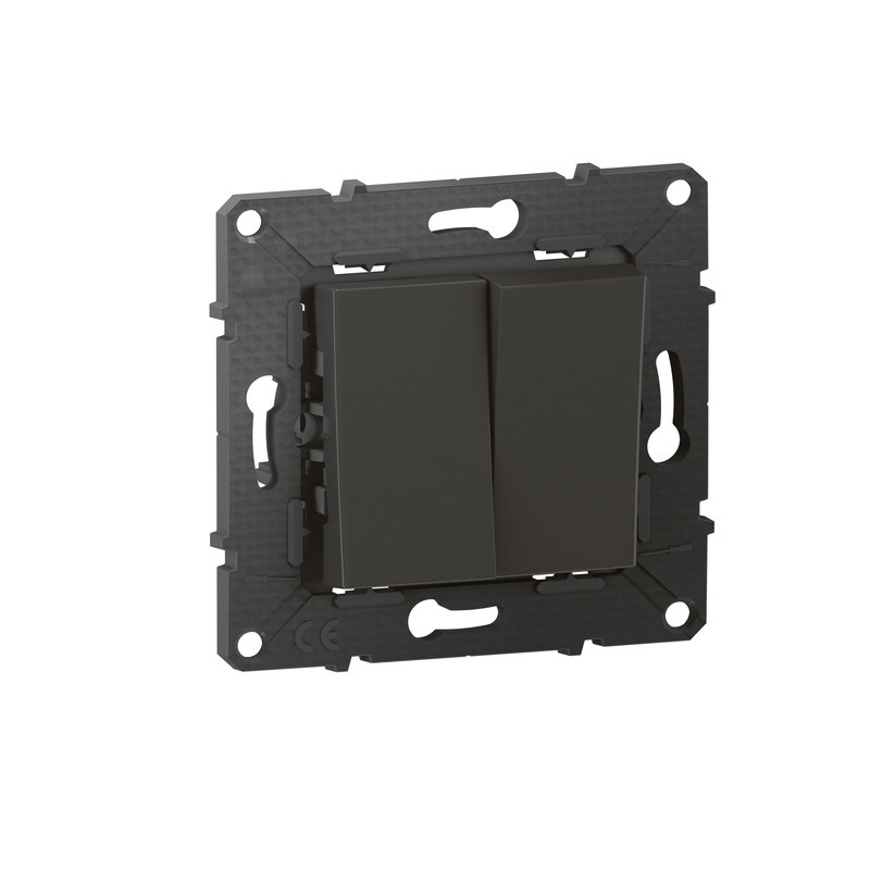 [BTI-BTAL05SD] Bticino BTAL05SD - Poussoir 6A + Interrupteur ou va-et-vient Altège 10A - finition Nuit