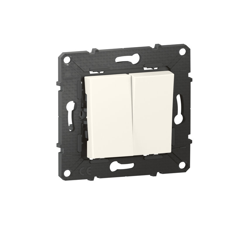 [BTI-BTAL08DD] Bticino BTAL08DD - Double poussoir Altège 6A - finition Neige