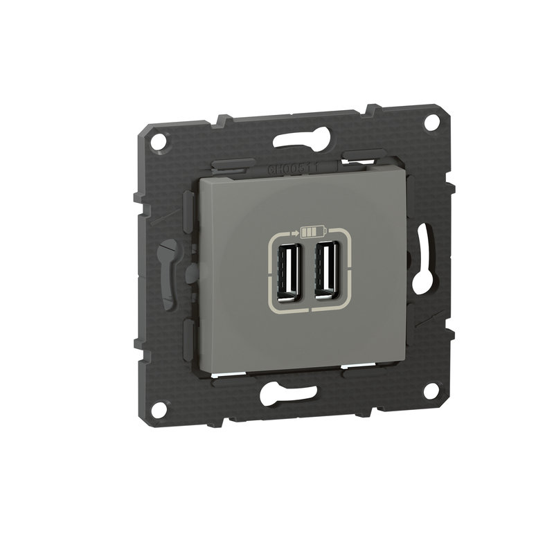 Bticino BTAL30CD - Prise double USB Altège Type-A 3A - finition Nuage
