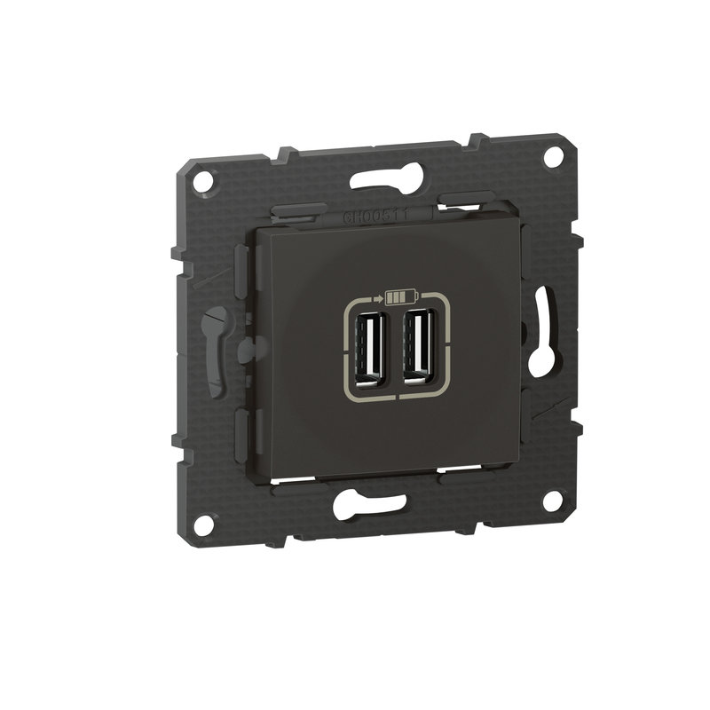 [BTI-BTAL30SD] Bticino BTAL30SD - Prise double USB Altège Type-A 3A - finition Nuit