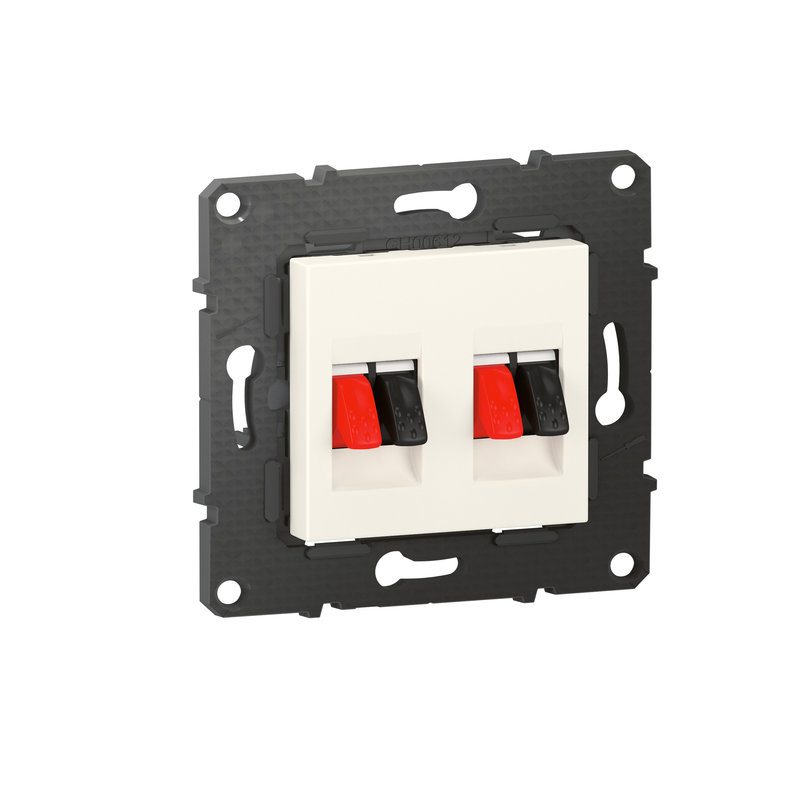 [BTI-BTAL47DD] Bticino BTAL47DD - Double prise haut-parleur Altège - finition Neige