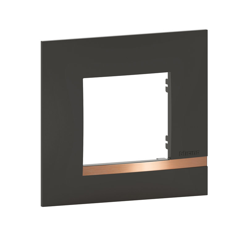 [BTI-BTAL9NC1] Bticino BTAL9NC1 - Plaque Altège Mezzo 1 poste Note cuivrée - noir satiné avec liseré effet cuivre